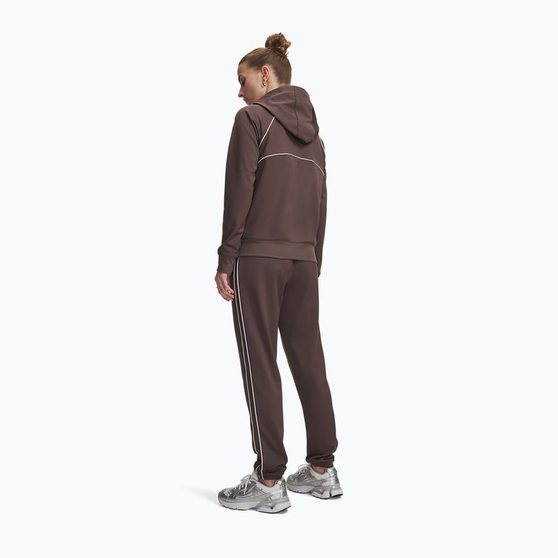 Women's tracksuit Under Armour Rival Tricot Tracksuit HD peppercorn/white 2