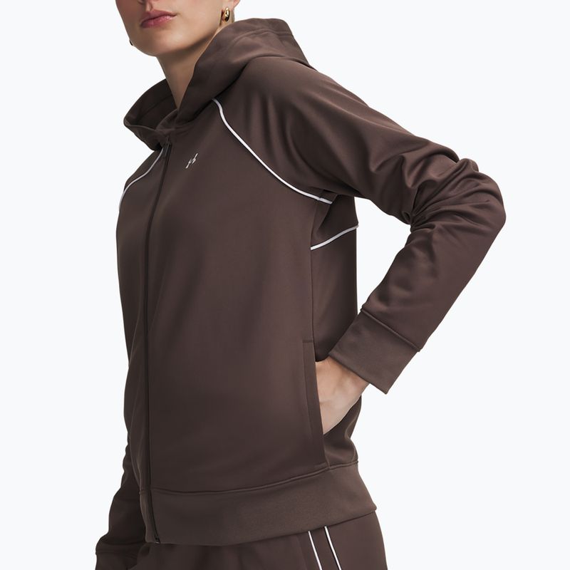 Women's tracksuit Under Armour Rival Tricot Tracksuit HD peppercorn/white 3
