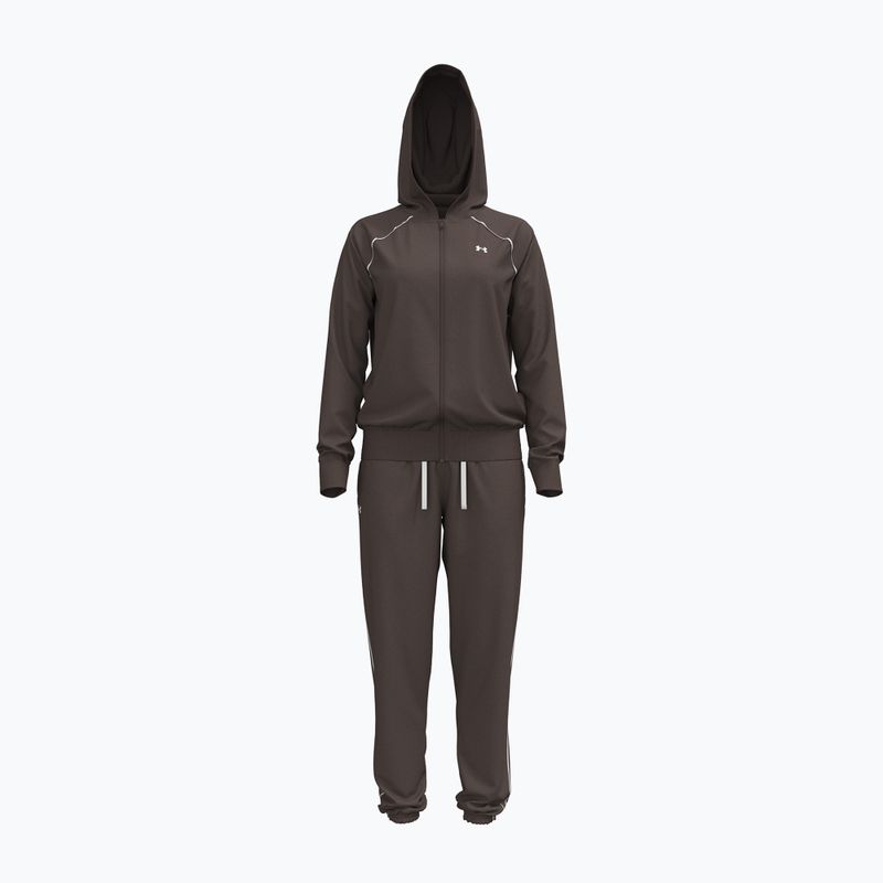 Women's tracksuit Under Armour Rival Tricot Tracksuit HD peppercorn/white 5