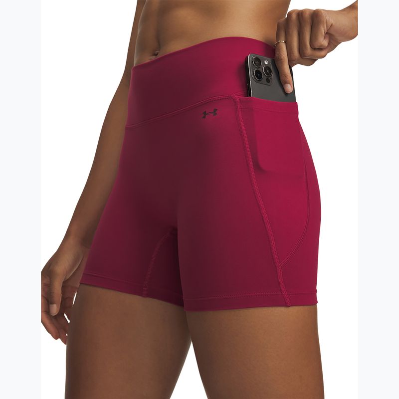 Women's training shorts Under Armour Motion Middy claret/ox blood 4