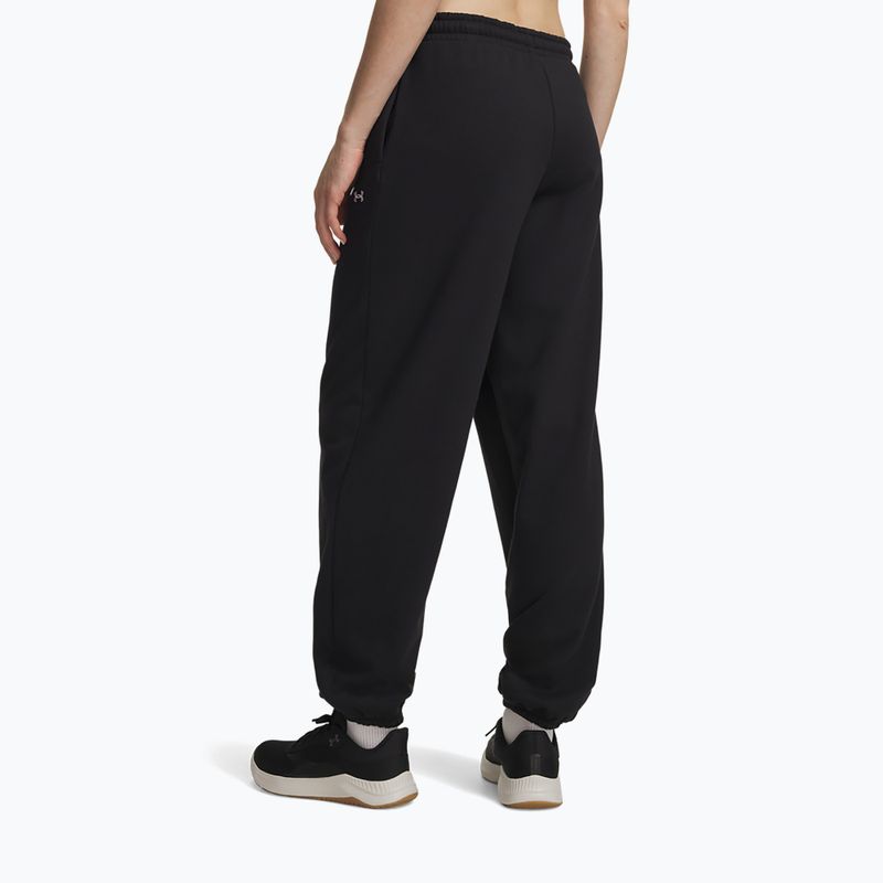 Women's trousers Under Armour Icon Fleece Gym Pant ultimate black/white 3
