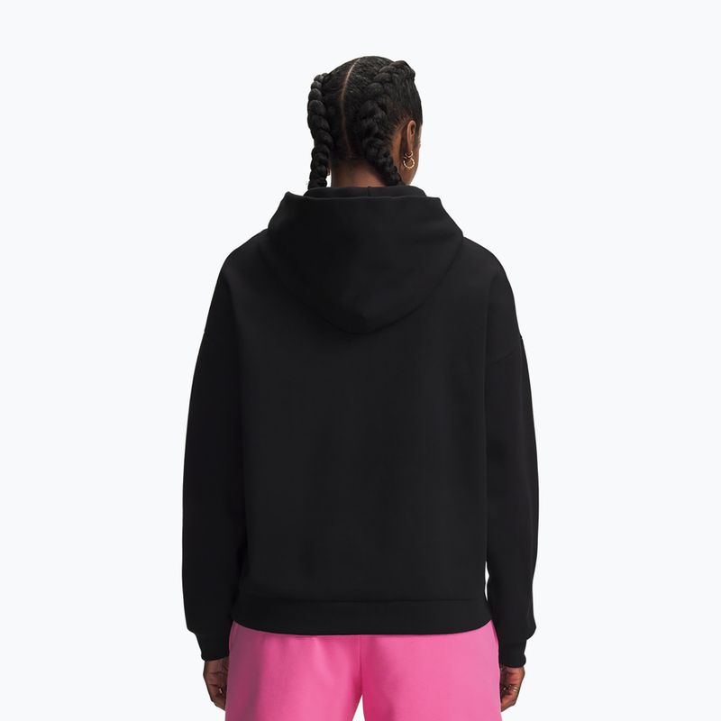 Women's sweatshirt Under Armour Icon Fleece Hoodie ultimate black/white 2