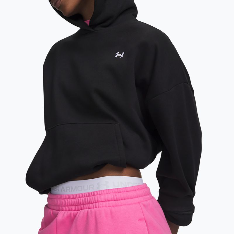 Women's sweatshirt Under Armour Icon Fleece Hoodie ultimate black/white 3