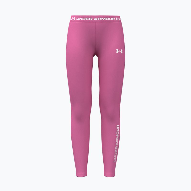 Children's leggings Under Armour HeatGear Branded Leggings pink frenzy/white