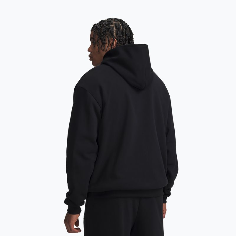 Men's sweatshirt Under Armour Icon Heavyweight Terry Hoodie ultimate black/ultimate black 2