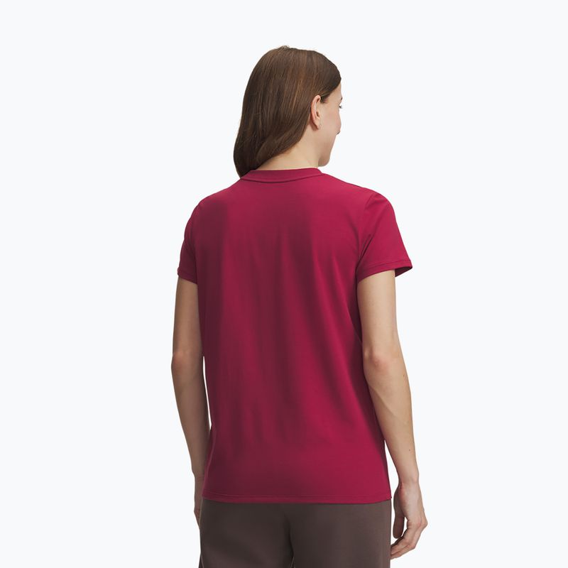 Women's T-shirt Under Armour Rival Core claret/white 2