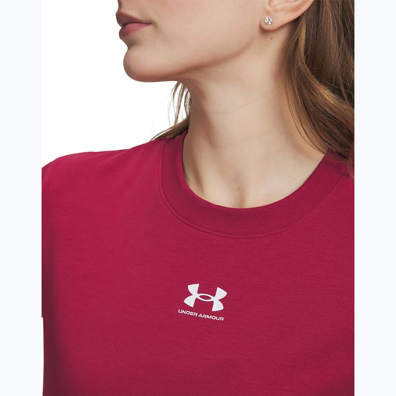 Women's T-shirt Under Armour Rival Core claret/white 3