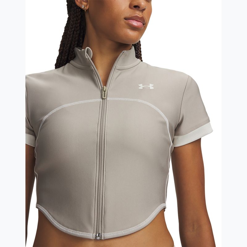 Women's training shirt Under Armour HeatGear Novelty timberwolf taupe/summit white 3