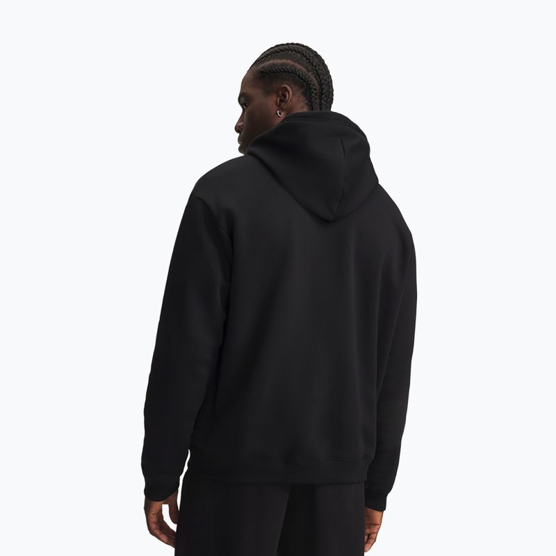 Men's sweatshirt Under Armour Rival Fleece Hoodie ultimate black/white 2