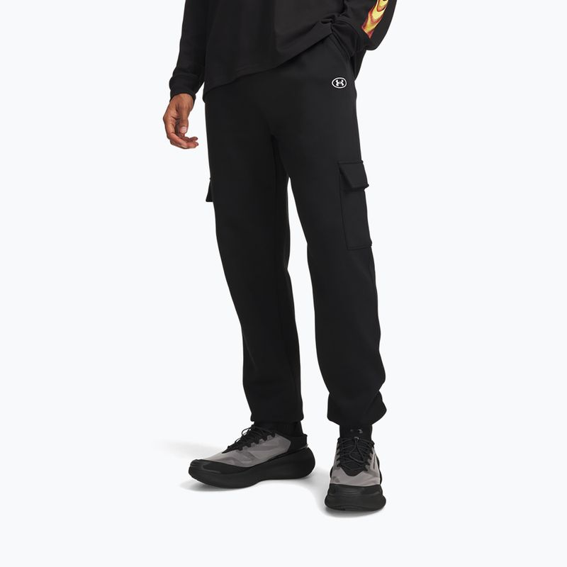 Men's trousers Under Armour Rival Fleece Cargo ultimate black/white
