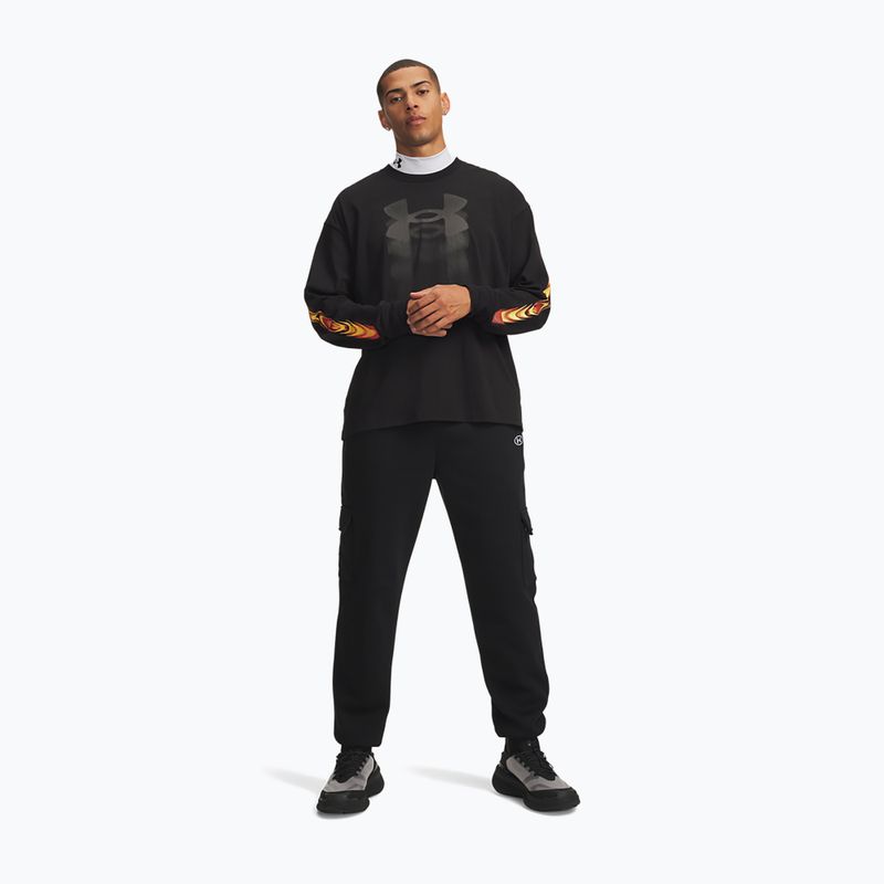 Men's trousers Under Armour Rival Fleece Cargo ultimate black/white 2