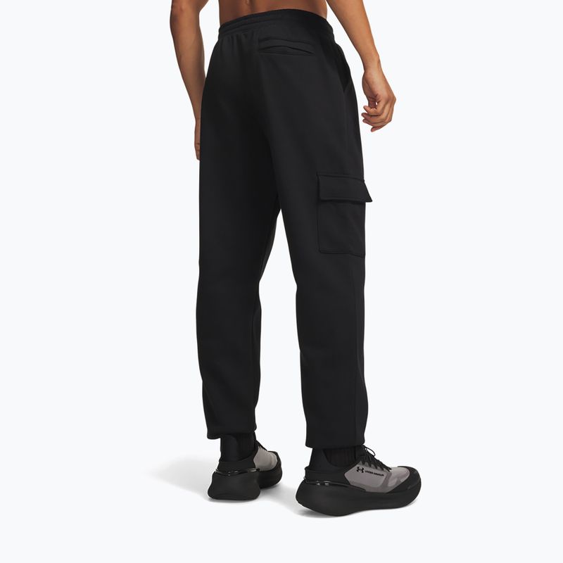 Men's trousers Under Armour Rival Fleece Cargo ultimate black/white 3