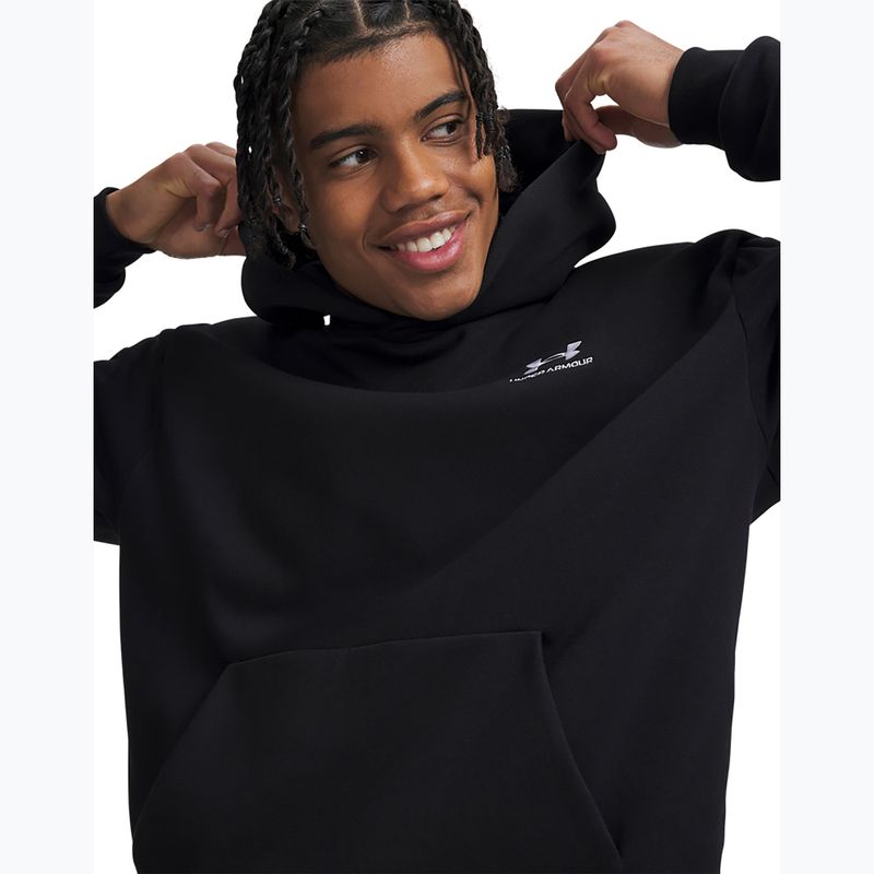 Men's sweatshirt Under Armour Icon Fleece Taped Hoodie ultimate black/white 3