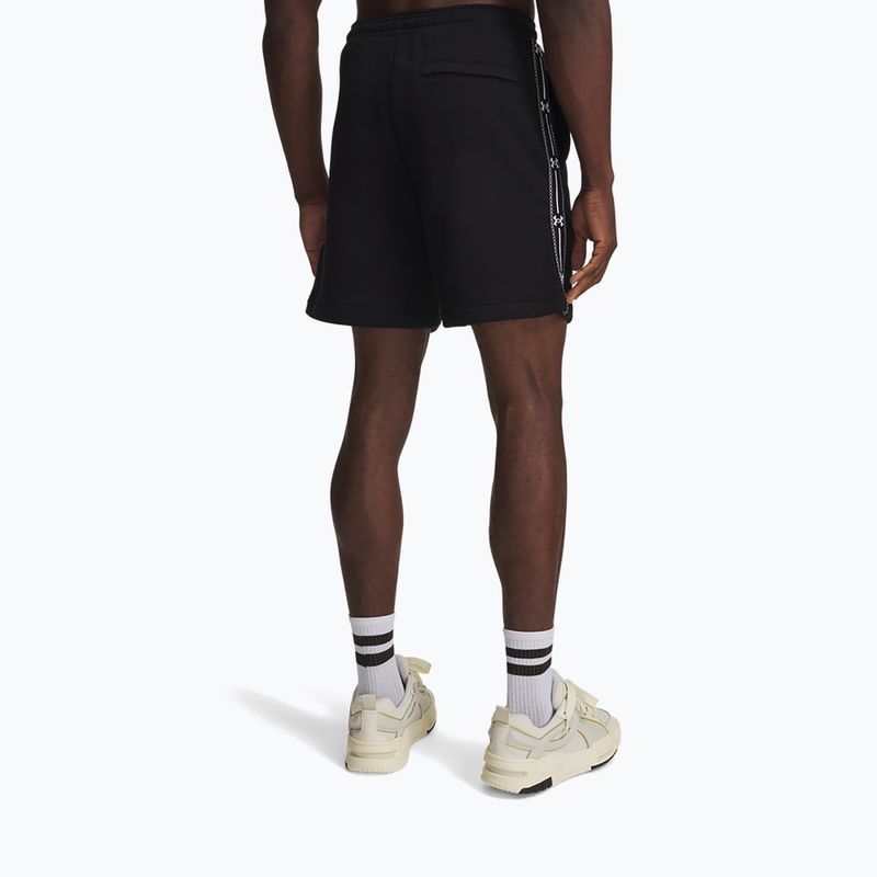 Men's shorts Under Armour Icon Fleece Taped Shorts ultimate black/white 3