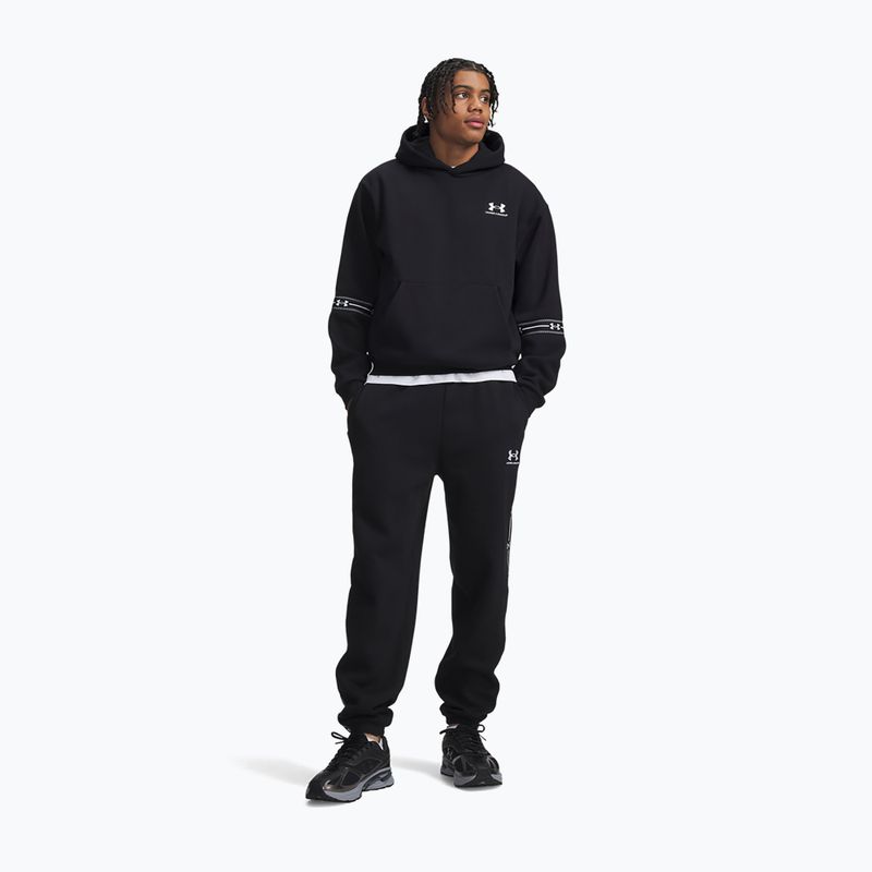 Men's trousers Under Armour Icon Fleece Taped Jogger ultimate black/white 2