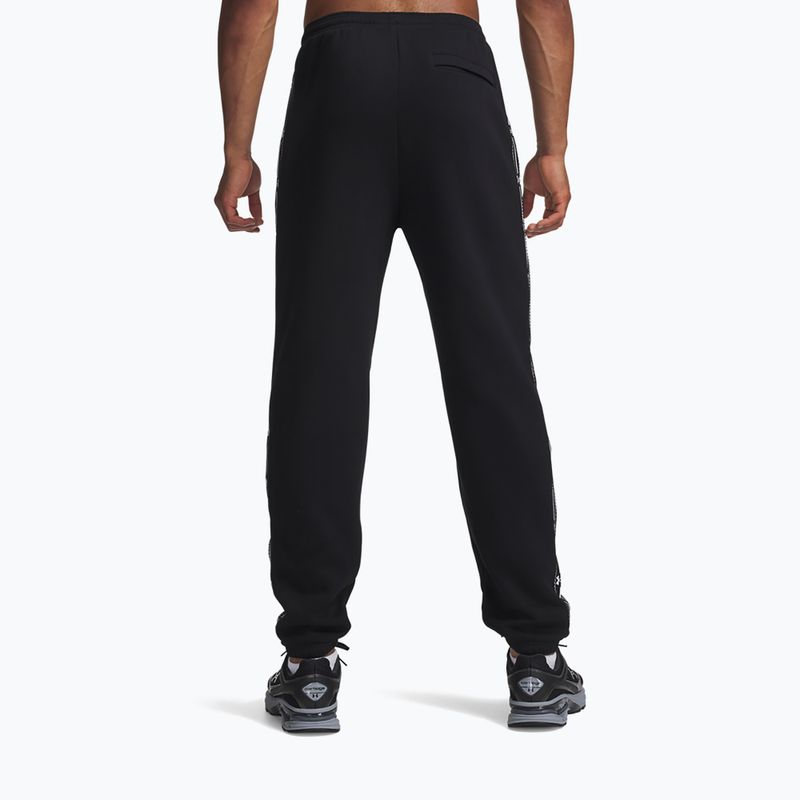 Men's trousers Under Armour Icon Fleece Taped Jogger ultimate black/white 3