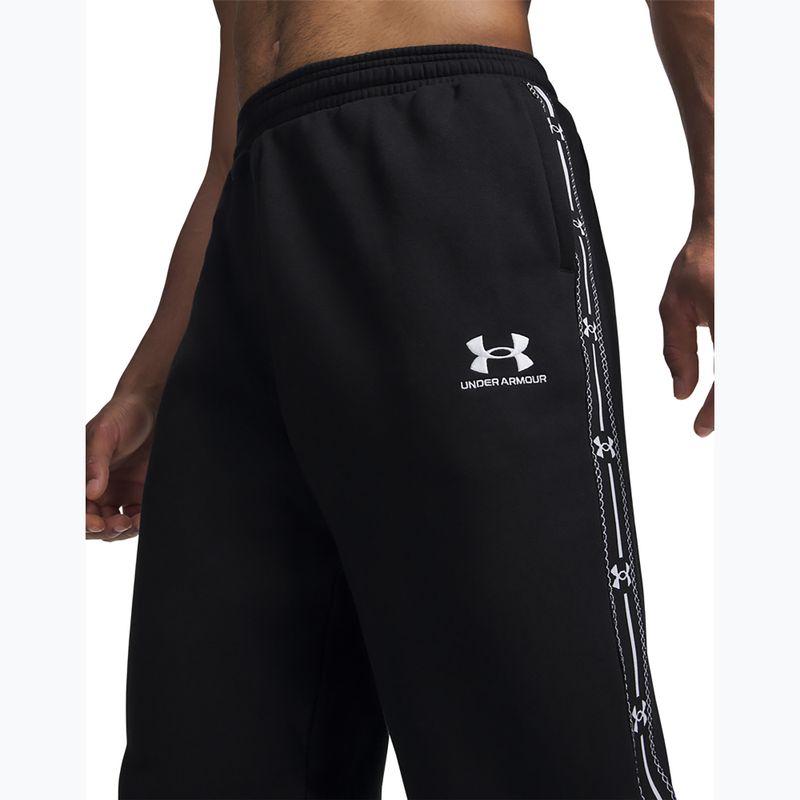 Men's trousers Under Armour Icon Fleece Taped Jogger ultimate black/white 4