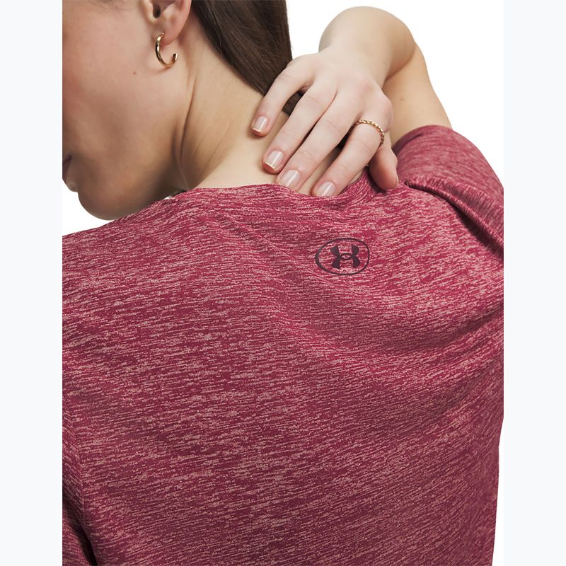 Women's training shirt Under Armour Tech V-Twist claret/ox blood 3