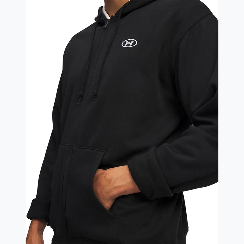 Men's sweatshirt Under Armour Rival Fleece Full Zip ultimate black/white 3