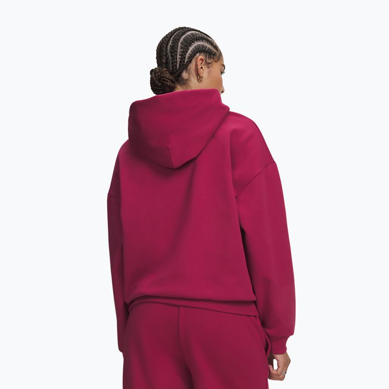 Women's sweatshirt Under Armour Icon Fleece Hoodie claret/white 2