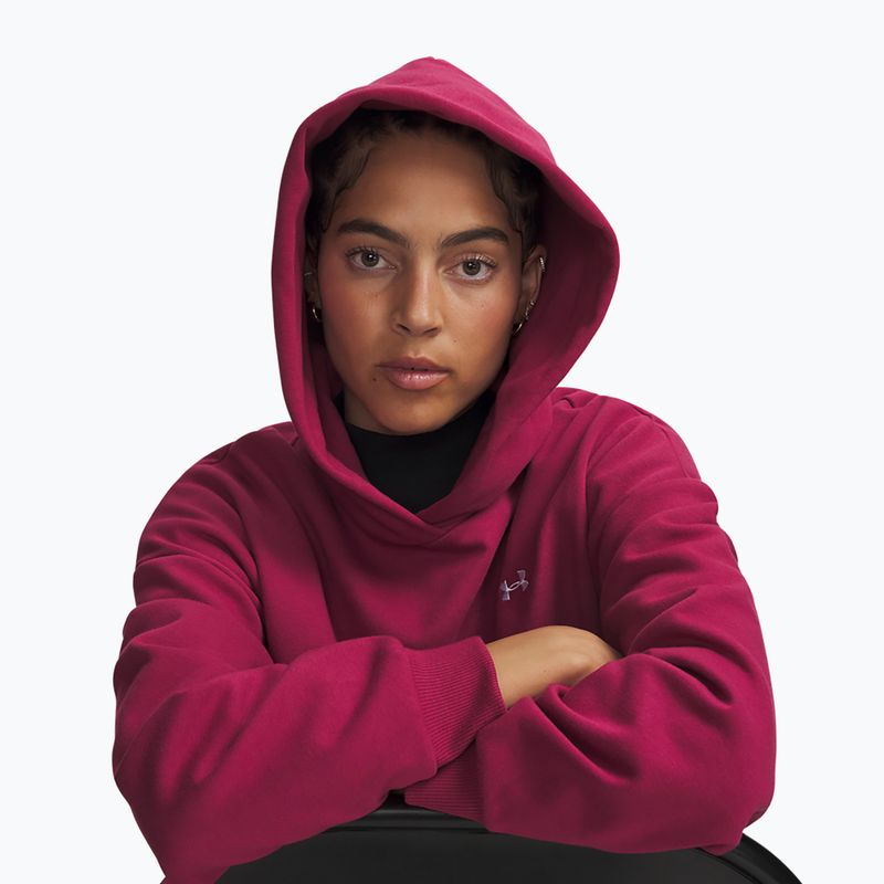Women's sweatshirt Under Armour Icon Fleece Hoodie claret/white 3
