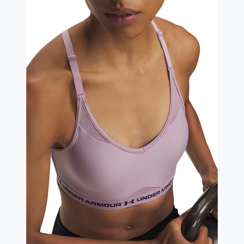 Training bra Under Armour Crossback Low mauve pink/purple echo 3