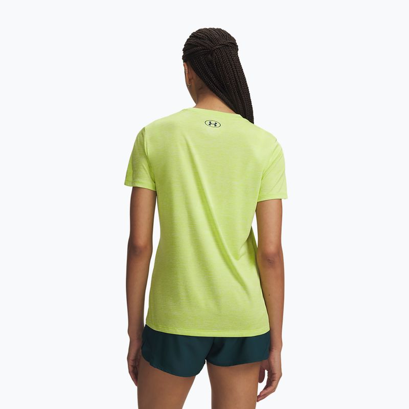Women's training shirt Under Armour Tech Twist green citrine/arden green 2