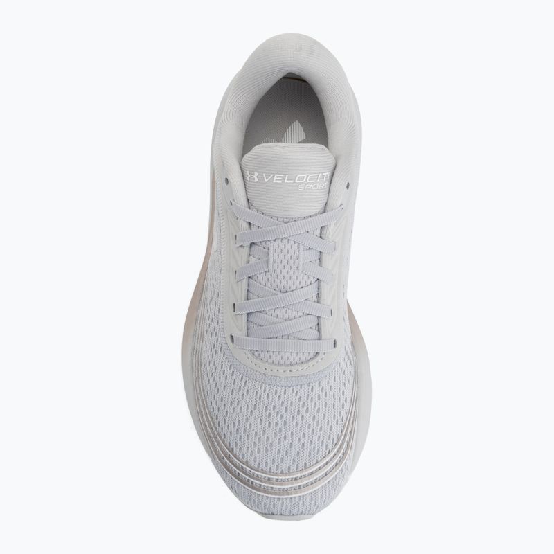 Women's running shoes Under Armour Velociti Sport halo gray/metallic buff/white 5