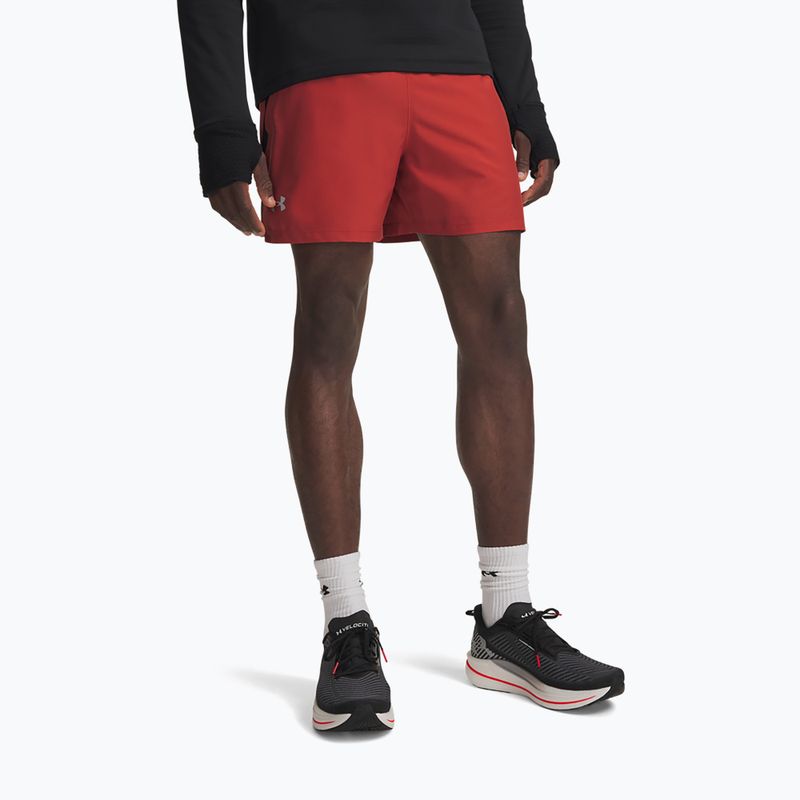 Men's running shorts Under Armour Launch 5" Shorts heritage red/black/reflective