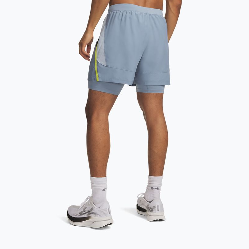 Men's running shorts Under Armour Launch 5" 2IN1 Shorts blue wind/blue fog/reflective 3