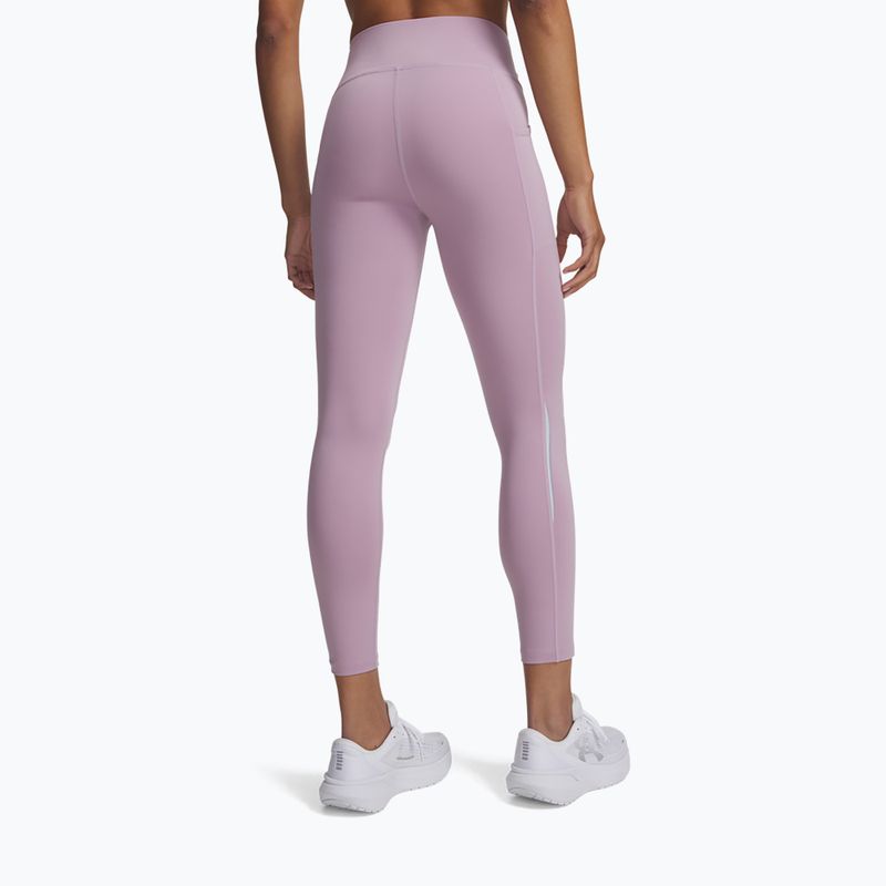Women's running leggings Under Armour Velociti Ankle Tights mauve pink/reflective 3