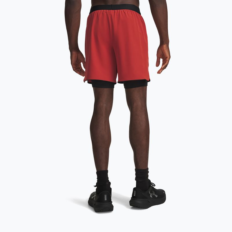 Men's running shorts Under Armour Velociti Pro 2IN1 Shorts heritage red/reflective 3