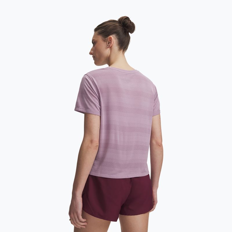 Women's running shirt Under Armour Velociti SS mauve pink/reflective 2