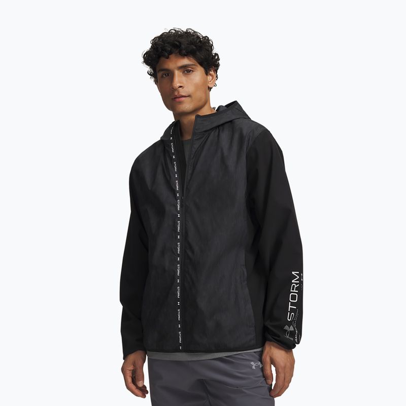 Men's running jacket Under Armour Velociti Storm Jacket ultimate black/reflective