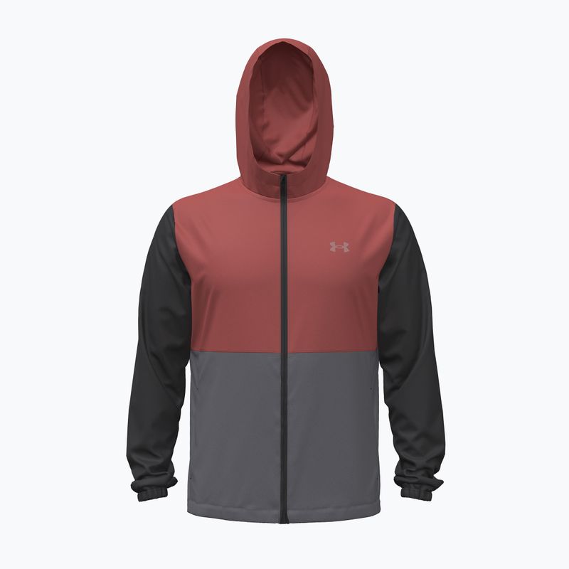 Men's running jacket Under Armour Velociti Hooded Jacket ultimate black/heritage red/reflective