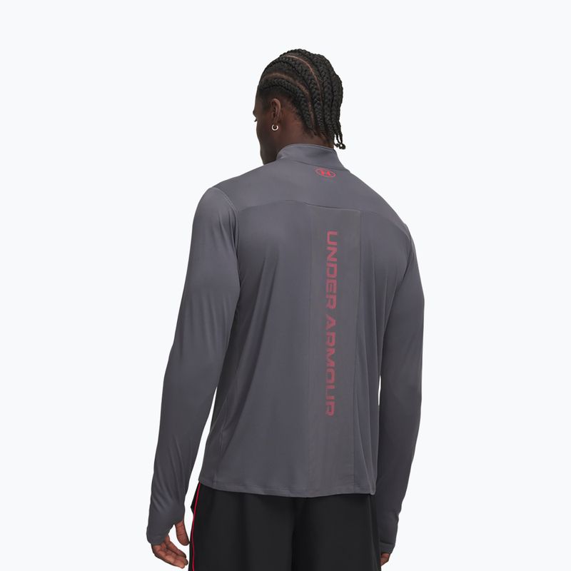 Men's sweatshirt Under Armour Tech Utility 1/4 Zip castlerock/racer red 2