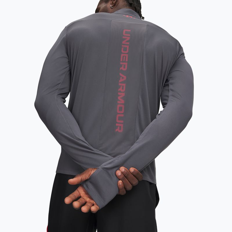 Men's sweatshirt Under Armour Tech Utility 1/4 Zip castlerock/racer red 3