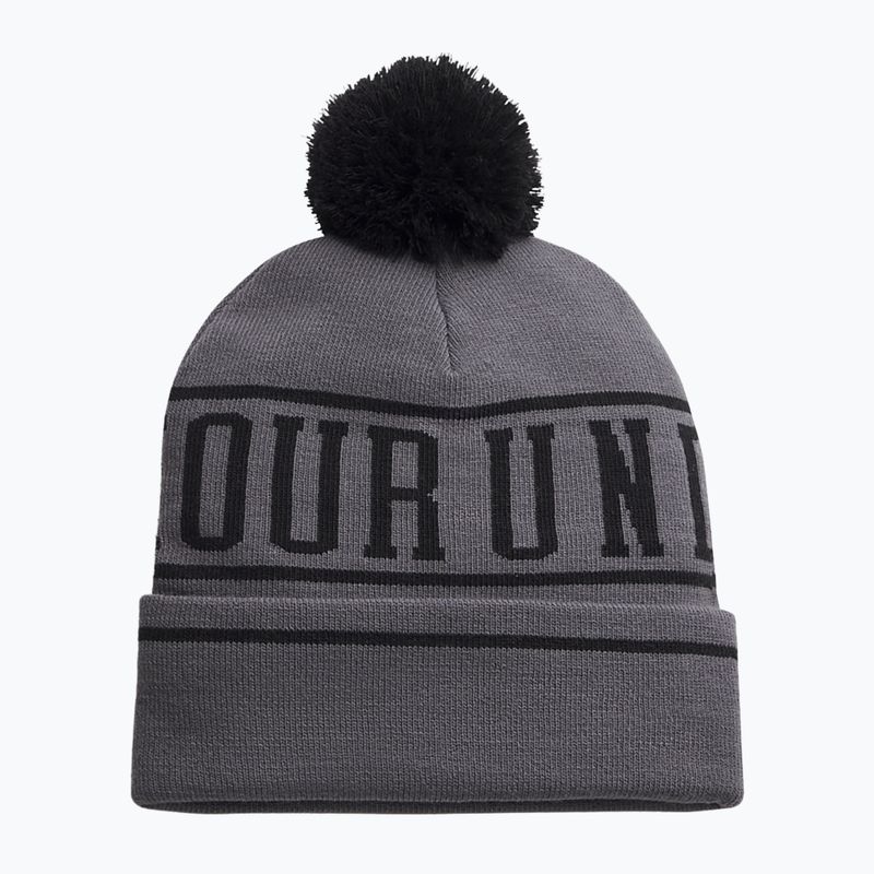 Men's winter hat Under Armour Halftime Pom Beanie castlerock/black/black 2