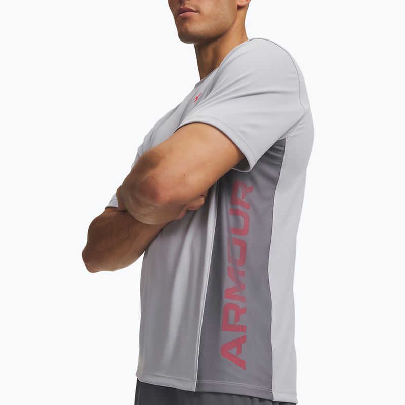 Men's training shirt Under Armour Tech Utility SS mod gray/racer red 3