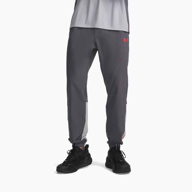 Men's training trousers Under Armour Tech Utility Woven Pants castlerock/mod gray/racer red