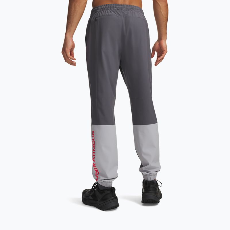Men's training trousers Under Armour Tech Utility Woven Pants castlerock/mod gray/racer red 3