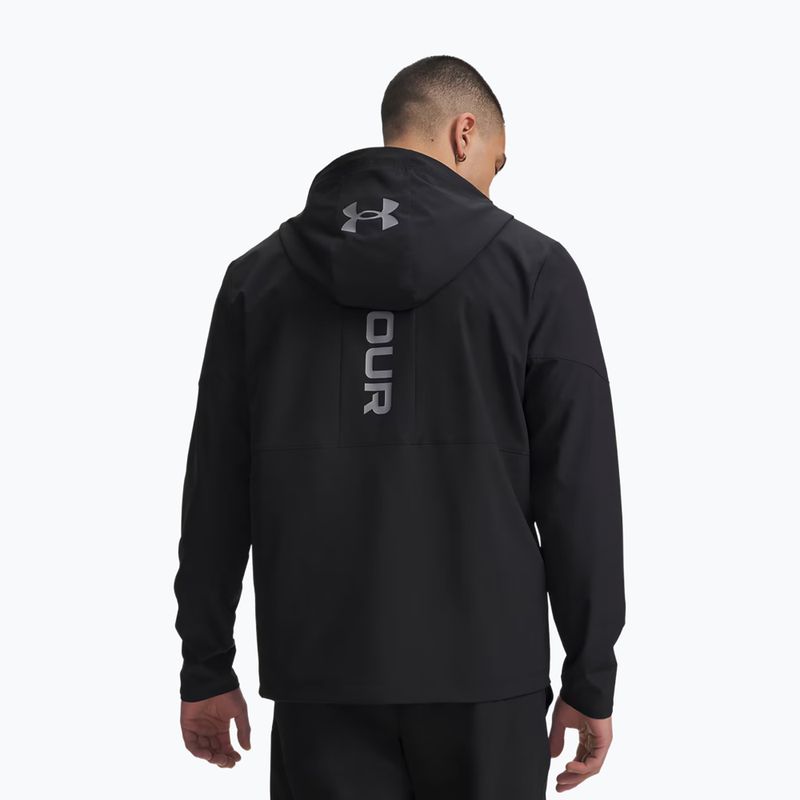Men's training jacket Under Armour Tech Utility Woven Jacket black/black/steel 2