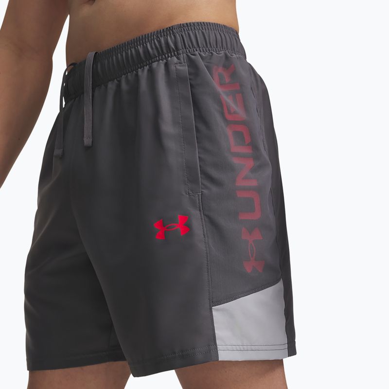 Men's training shorts Under Armour Tech Utility Shorts castlerock/mod gray/racer red 4