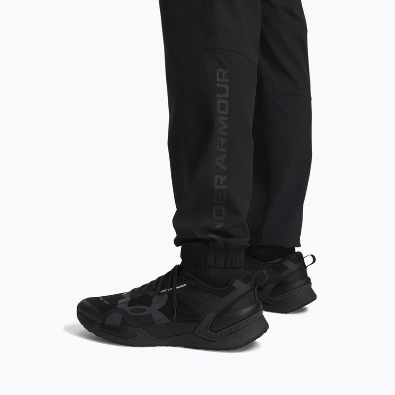 Men's training trousers Under Armour Tech Utility Woven Pants black/black/steel 4