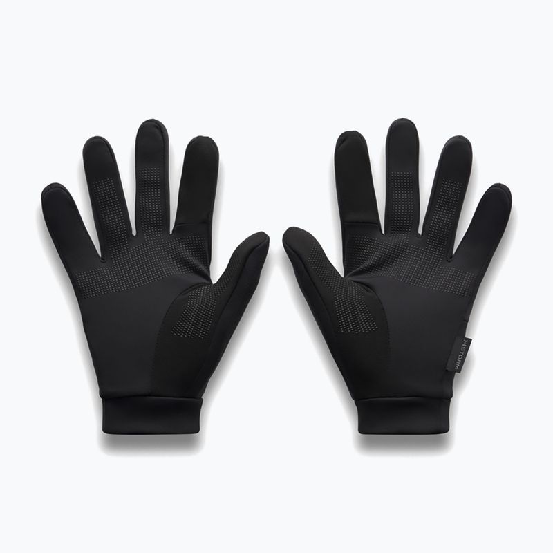Men's running gloves Under Armour Velociti Liner black/black/reflective 3