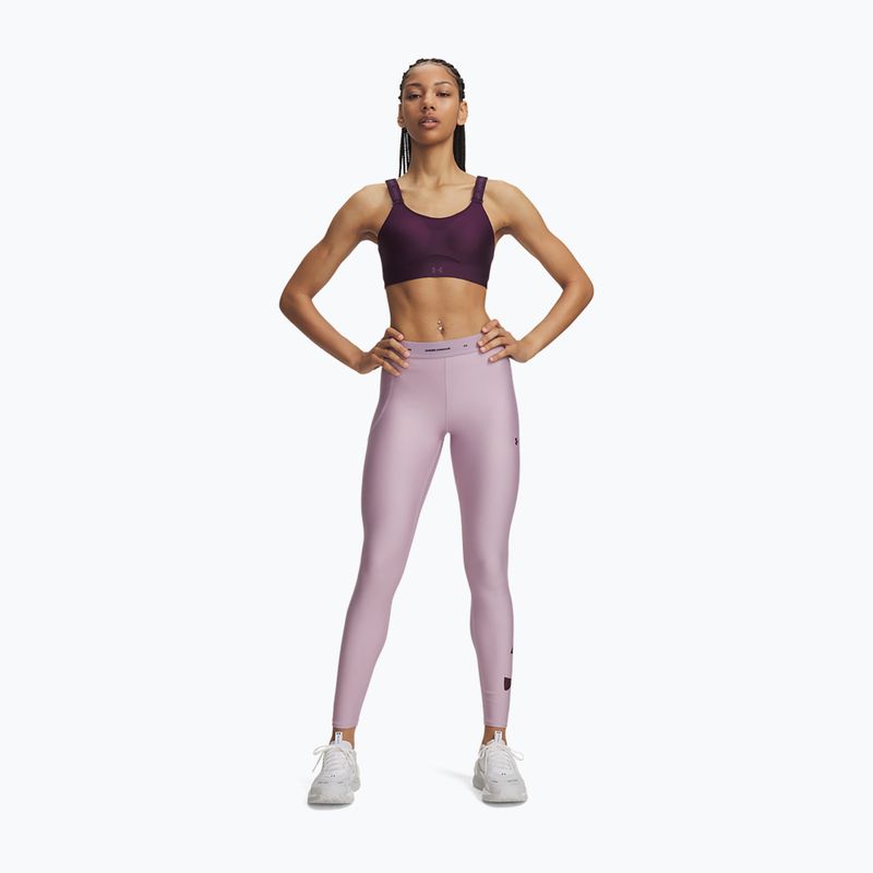 Women's training leggings Under Armour HeatGear Novelty Leggings mauve pink/ox blood 2