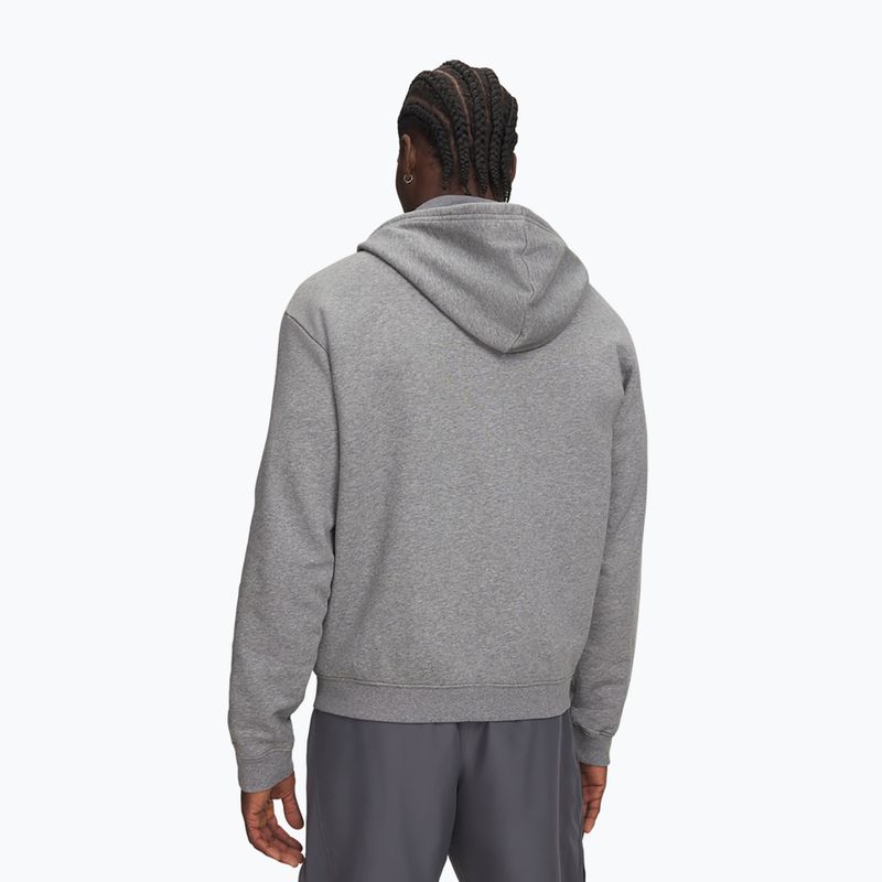 Men's sweatshirt Under Armour Rival Fleece Full Zip castlerock light heather/black 2