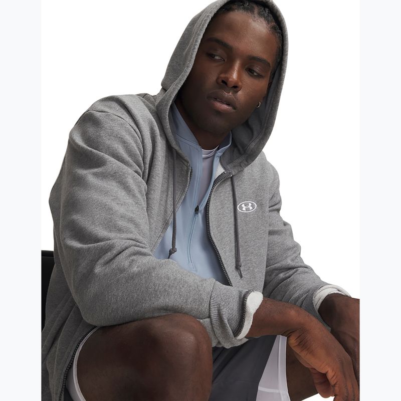 Men's sweatshirt Under Armour Rival Fleece Full Zip castlerock light heather/black 4