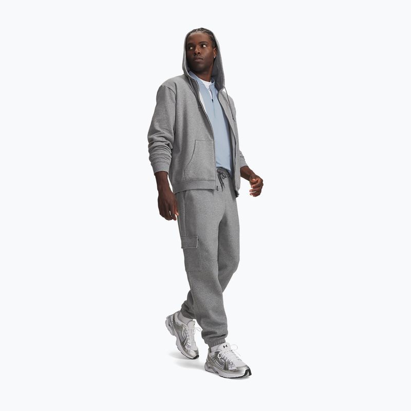 Men's trousers Under Armour Rival Fleece Cargo castlerock light heather/white 2
