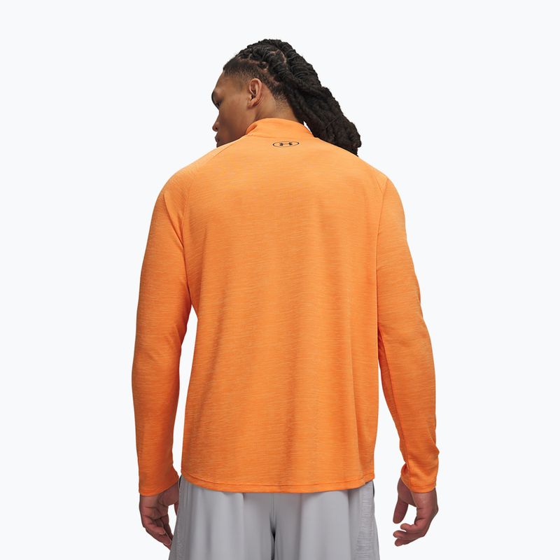 Men's sweatshirt Under Armour Tech Textured 1/2 Zip LS outrageous orange/black 2
